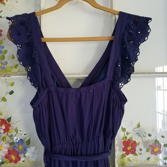 She+Sky Summer Sun Dress Lace Ruffles Purple - Picture 6 of 10